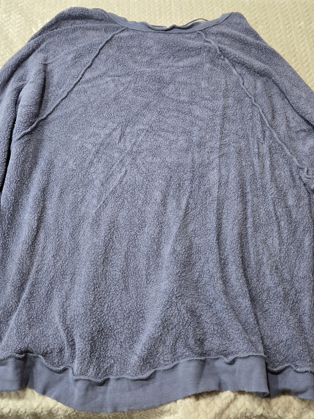 Free People Take It Off Sz Large Blue Oversized Soft Pullover Sweater Slouchy - Picture 7 of 7